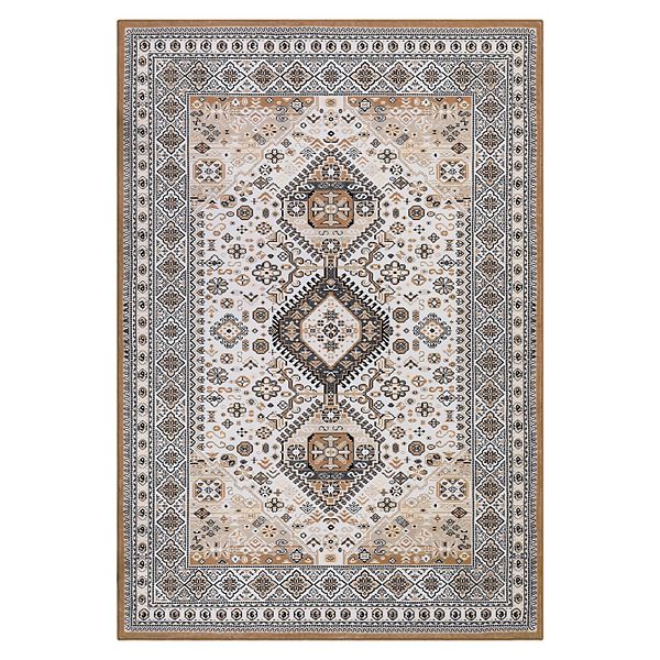 Glowsol Area Rug Persian Rug Machine Washable Non Slip Carpet Foldable