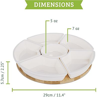 Chef Tacos Ceramic Taco Serving Platter - Divided Serving Tray For Taco Tuesday