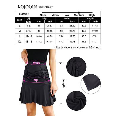 Women's Fashion Ruched Ruffle Hem Skirt with Adorned Ruching and Frills