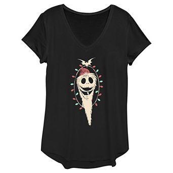 Disney's The Nightmare Before Christmas Juniors' Jack Christmas Lights V-Neck Tee