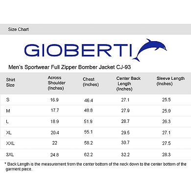 Gioberti Men's Sportwear Full Zipper Twill Bomber Jacket