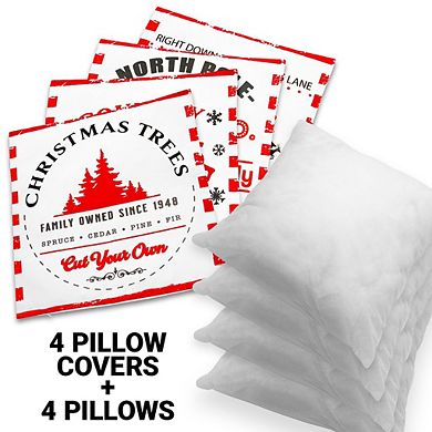 G128 Christmas Farmhouse Cookie Waterproof Pillow, Set Of 4