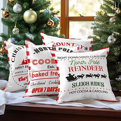 G128 Christmas Farmhouse Cookie Waterproof Pillow, Set Of 4