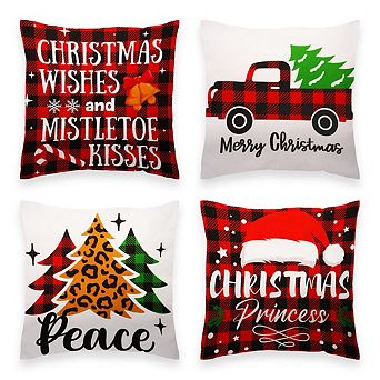 G128 Christmas Pine Spruce Waterproof Pillow, Set Of 4