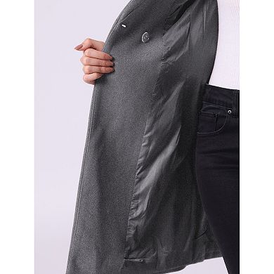 Vintage Belted Coat for Women's Stand Collar Winter Outwear Coats