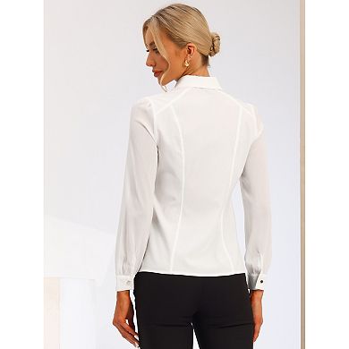 Botton Down Shirt For Women's Long Sleeve Solid Work Office Blouse Tops