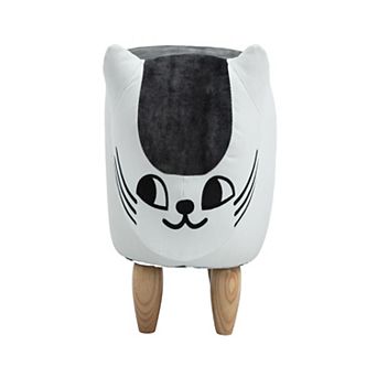 Cat Condo Black and White Pet House Storage Ottoman