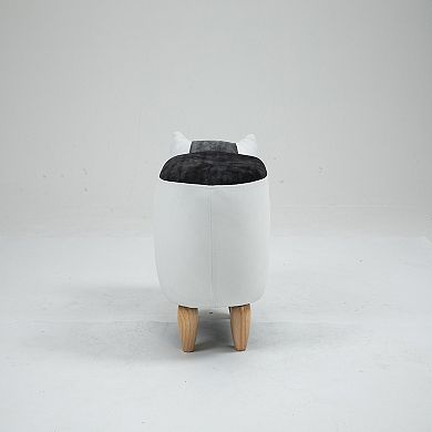 Cat Condo Black and White Pet House Storage Ottoman