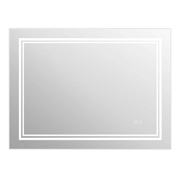 Victoria 48 in. W x 36 in. H Rectangular Frameless AntiFog Wall