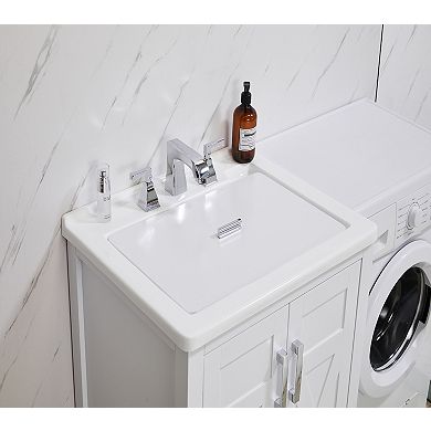 Hathaway 27 in. x 34 in. EngineeWood Laundry Sink