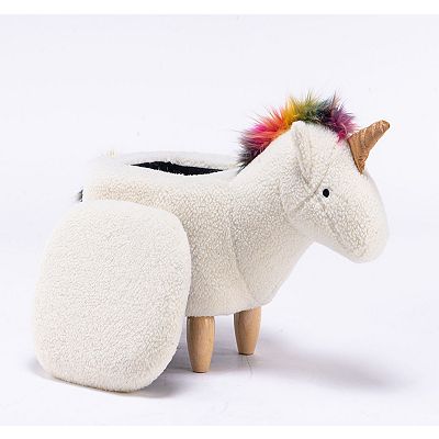 Home 2 Office Animal White Multi Color Storage Ottoman
