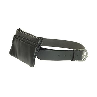 Men's Stone Mountain Genuine Leather Belt with Attached Pouch