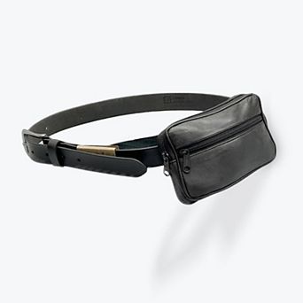 Men's Stone Mountain Genuine Leather Belt with Attached Pouch