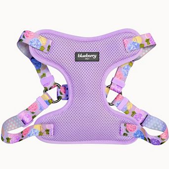 Blueberry Pet Rose Flower Print Padded Dog Harness Vest