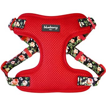 Blueberry Pet Rose Flower Print Padded Dog Harness Vest