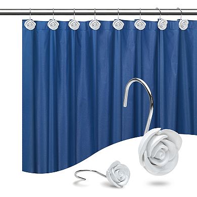 12 Pcs Rose Shower Curtain Hooks