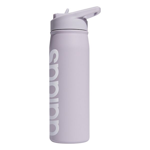 adidas 600-mL Stainless Steel Double-Walled Straw Lid Water Bottle - Silver Dawn Gray