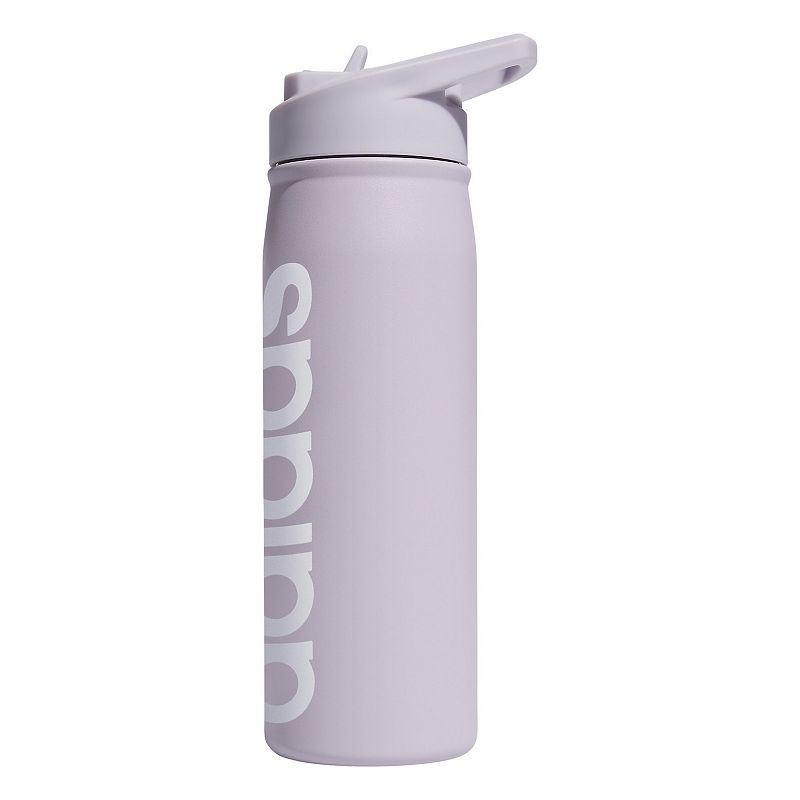 adidas 600-mL Stainless Steel Double-Walled Straw Lid Water Bottle, Silver Dawn Gray