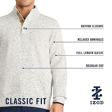 Men's IZOD Marled Button-Mock Sweater