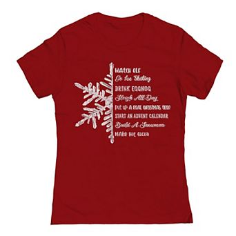 Juniors' Snowflake List Christmas Graphic Tee