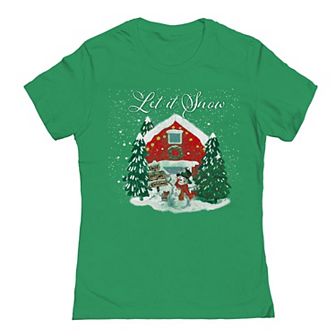 Juniors' Let it Snow Christmas Graphic Tee