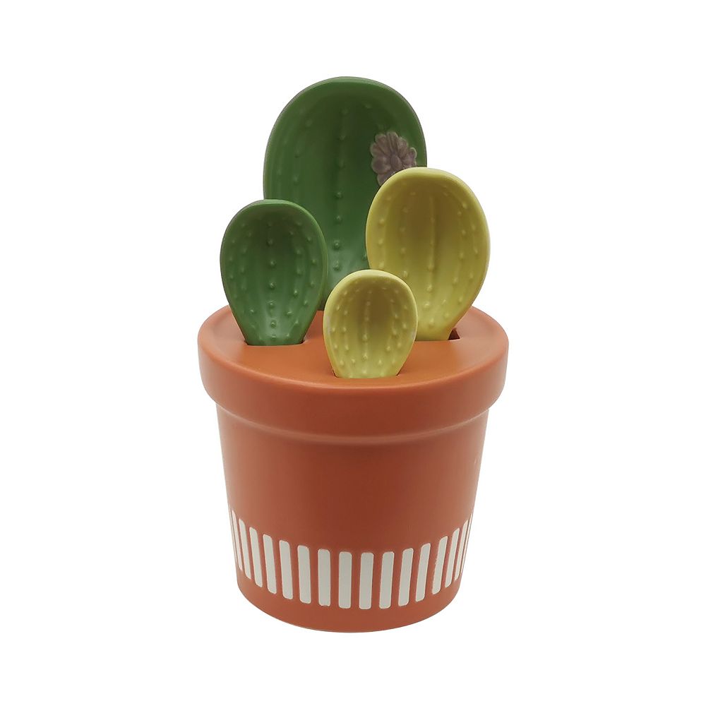 The Big One Cactus Measuring Spoons in Pot