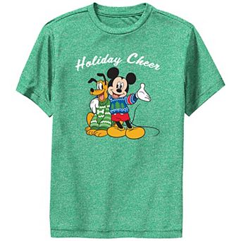 Boys 6-20 Mickey Mouse And Pluto Holiday Cheer Performance Graphic Tee