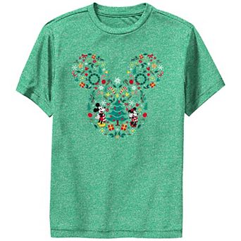 Boys Mickey Mouse And Minnie Christmas Icons Performance Graphic Tee