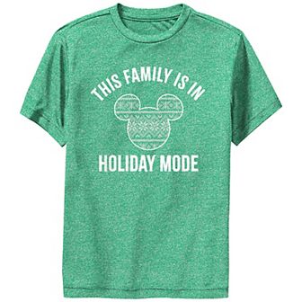 Boys Mickey Mouse This Family Is In Holiday Mode Performance Graphic Tee