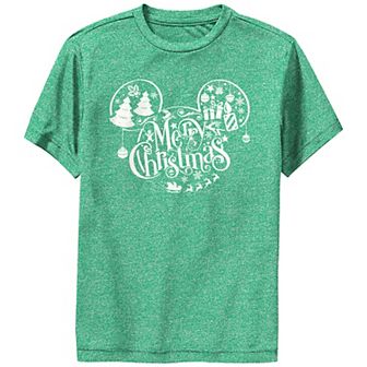 Boys Mickey Mouse Merry Christmas Print Performance Graphic Tee