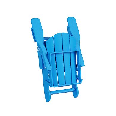 WestinTrends 3-Piece Outdoor Folding Adirondack Chair with Side Table Set