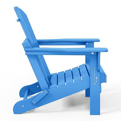Westintrends 3-piece Outdoor/patio Poly Adirondack Chairs With Side Table Set