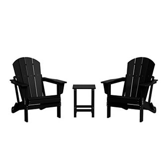 3 pc set Outdoor / Patio Poly Adirondack chair set with a side table ( 2 seater )