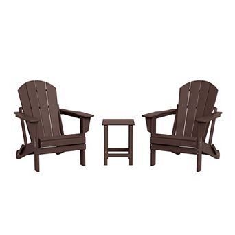 3 pc set Outdoor / Patio Poly Adirondack chair set with a side table ( 2 seater )