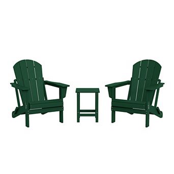 3 pc set Outdoor / Patio Poly Adirondack chair set with a side table ( 2 seater )