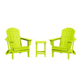 3 pc set Outdoor / Patio Poly Adirondack chair set with a side table ( 2 seater )