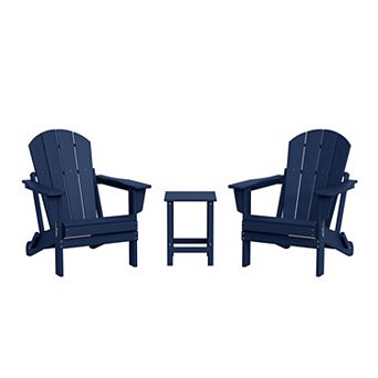 3 pc set Outdoor / Patio Poly Adirondack chair set with a side table ( 2 seater )