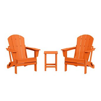 3 pc set Outdoor / Patio Poly Adirondack chair set with a side table ( 2 seater )