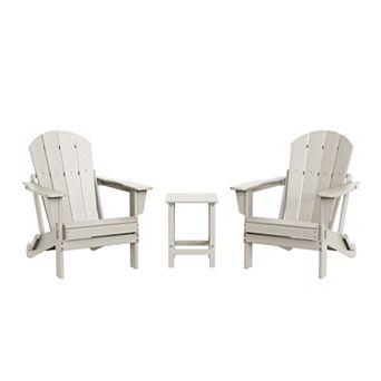 3 pc set Outdoor / Patio Poly Adirondack chair set with a side table ( 2 seater )