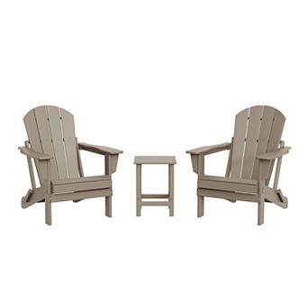 3 pc set Outdoor / Patio Poly Adirondack chair set with a side table ( 2 seater )