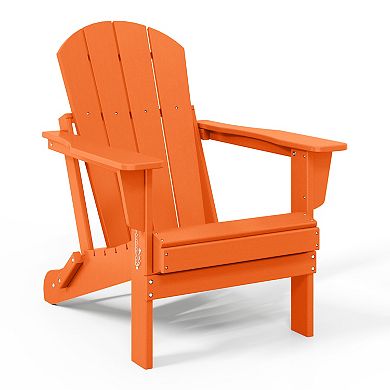 Westintrends Outdoor Patio Folding Poly Adirondack Chair