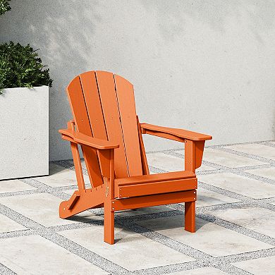 Westintrends Outdoor Patio Folding Poly Adirondack Chair