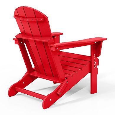 WestinTrends All-Weather Contoured Outdoor Poly Folding Adirondack Chair (Set of 4)