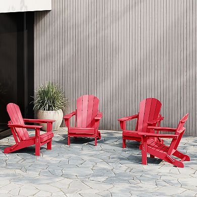 WestinTrends All-Weather Contoured Outdoor Poly Folding Adirondack Chair (Set of 4)