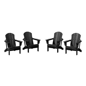 Westintrends 4 pc set outdoor folding Poly Adirondack chair