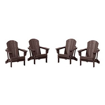 Westintrends 4 pc set outdoor folding Poly Adirondack chair