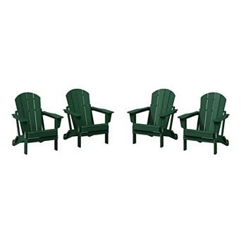 Westintrends 4 pc set outdoor folding Poly Adirondack chair