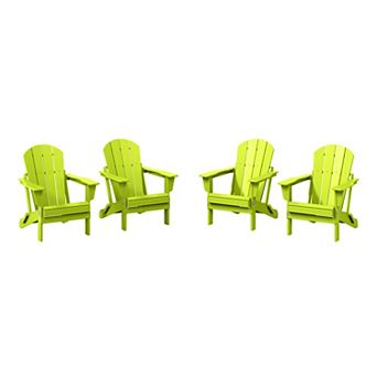 Westintrends 4 pc set outdoor folding Poly Adirondack chair