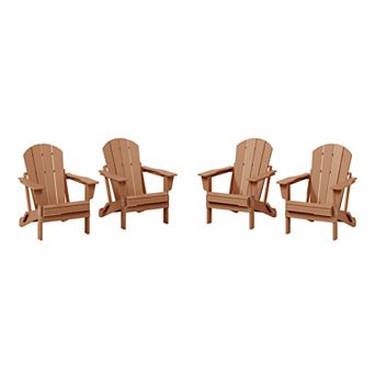 Westintrends 4 pc set outdoor folding Poly Adirondack chair