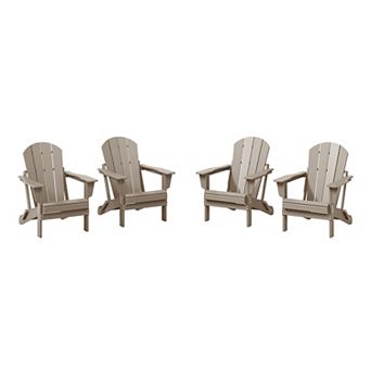 Westintrends 4 pc set outdoor folding Poly Adirondack chair